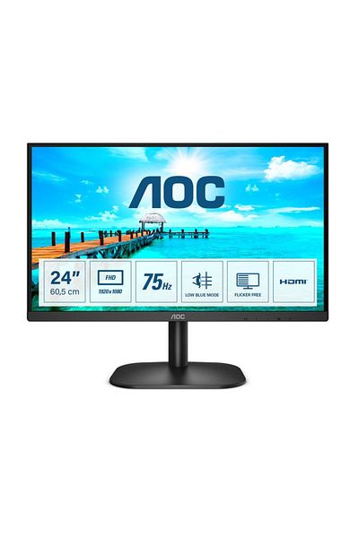 Aoc Monitor AOC LED VA 23,8 inchi, Full HD, 75 Hz, 4 ms, HDMI, VGA, 24B2XHM2