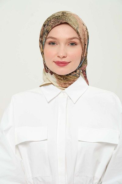 Madame Polo Eșarfă din raion imprimată cu model multicolor zilnic anti-rid anti-alunecare 90x90cm