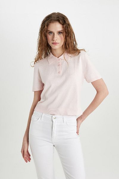 DeFacto Pletené tričko Polo s krátkým rukávem – Regular Fit C4534ax24sm