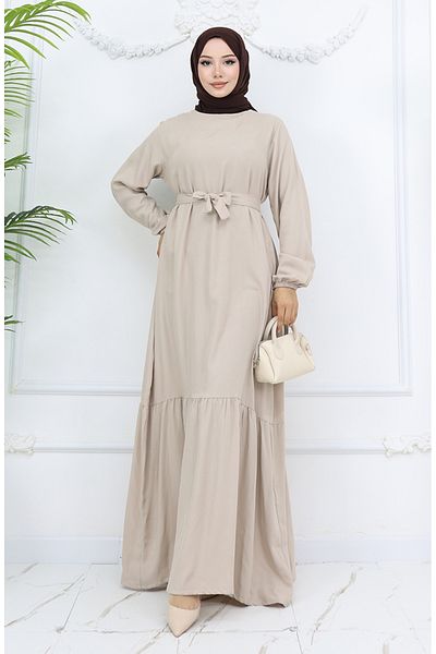 sefamerve Φόρεμα Belmando Fabric Belted 2013-02 Mink