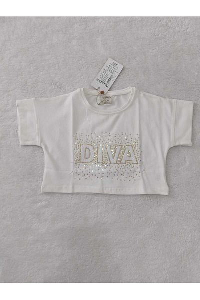 Store Embroidered Single Jersey Girl's Crop