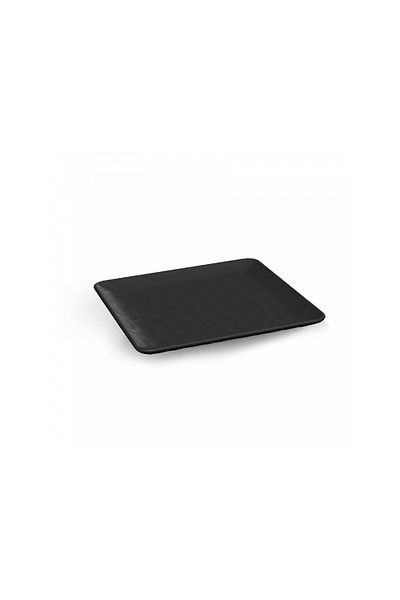 Tria Unbreakable Embossed Square Serving Plate 6 Pieces 22X22 cm - Black Tr348B
