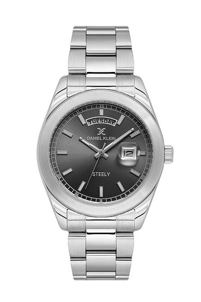 Daniel Klein Dk.1.14025-2 Steely Steel Cord Steel Case 5 Atm Water Resistant with Day and Calendar Display