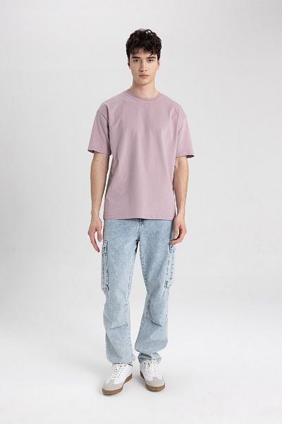DeFacto Tricou de bază cu mânecă scurtă, cu decolteu rotund, cu formă boxată C5277ax24sp