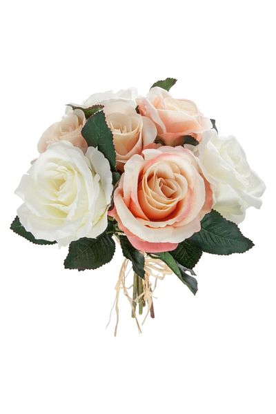 Atmosphera 7-Flower Durable and Realistic Looking Aged Artificial Rose Bouquet Multicolor 30cm 155722