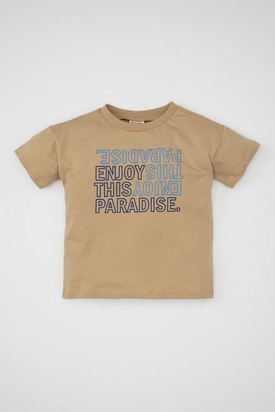 DeFacto Baby Boy Short Sleeve Printed T-Shirt - Crew Neck C3995A524SM