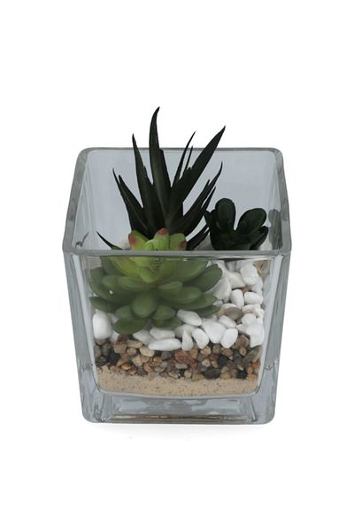Atmosphera Lightweight Realistic Flat Base Compo Artificial Plant Multicolor