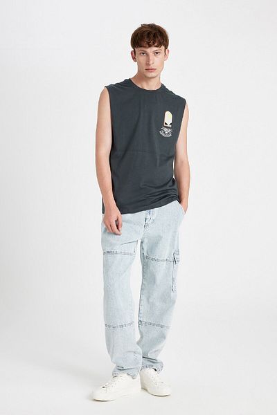 DeFacto Boxy Fit bedrucktes Tanktop mit Rundhalsausschnitt C5046AX24HS
