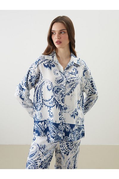 LC Waikiki Vzorovaná oversize dámská košile