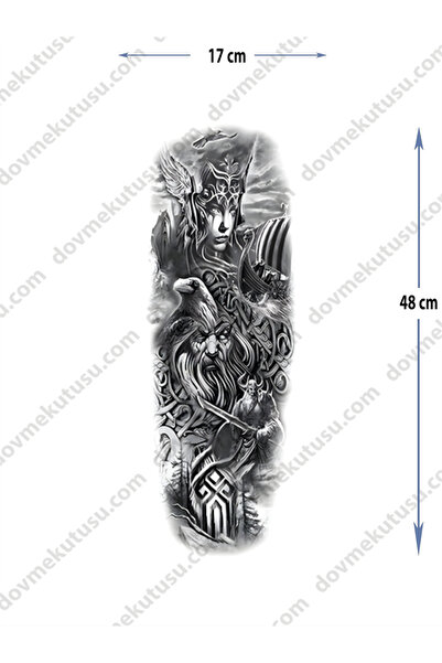 pivok Geçici Kol Kaplama Dövme – Odin ve Viking Motifi ile Efsanevi Güç, Bilg...