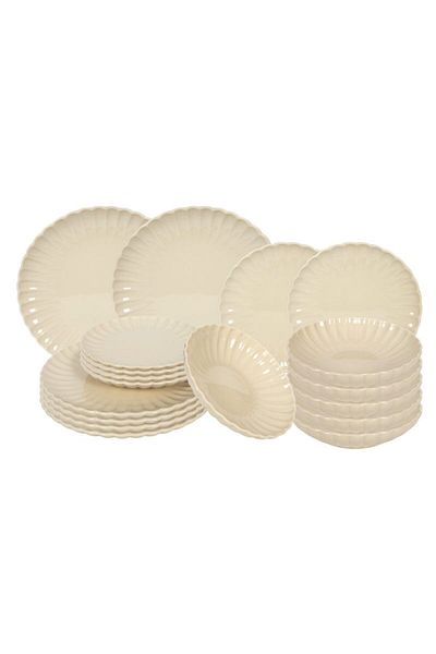 Tavola PEARL porcelain plate set 18 pieces beige