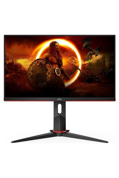 Aoc Monitor gaming LED IPS AOC 23.8inch, Full HD, DisplayPort, 240Hz, FreeSync Premium, Vesa, Negru/Rosu