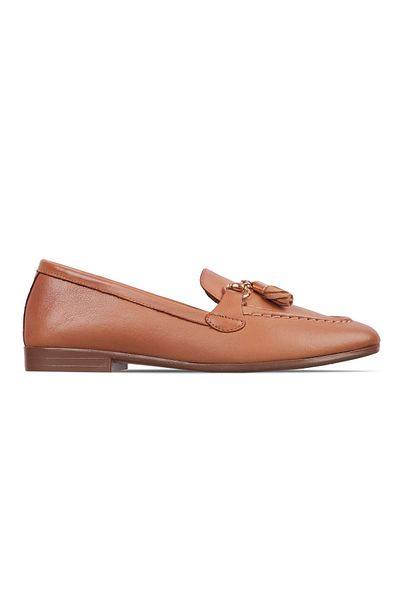 Lal Shoes & Bags Pantofi ocazional cu ciucuri din piele naturală Kassel pentru femei - maro