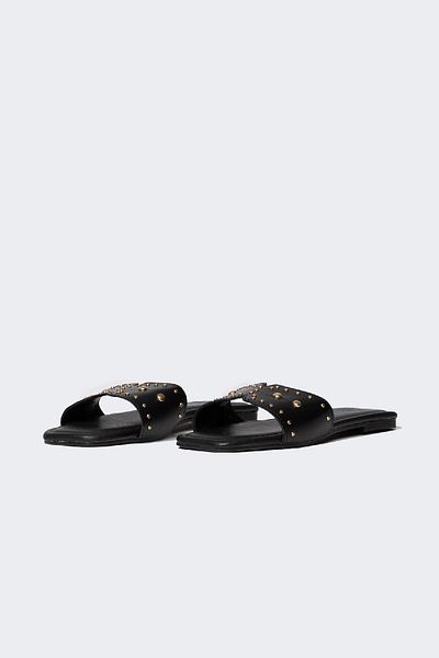 DeFacto Damen-Slipper aus Kunstleder - flache Sohle, einzelner Riemen, C3720AX24HS