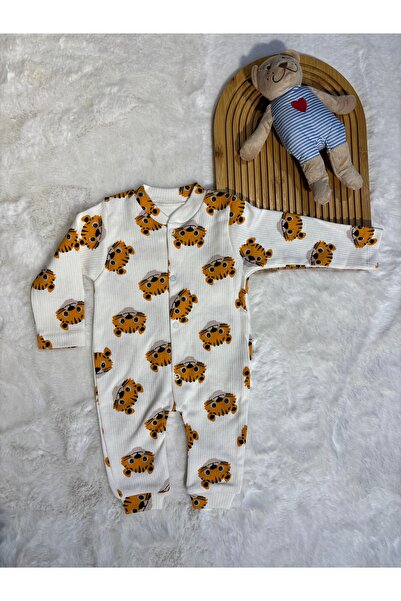 Canbi Kids Tiger Cotton Baby Jumpsuit Without Booties