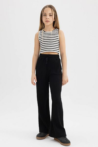 DeFacto Girl's Wide Leg Ribbed Camisole Trousers C4595A824SM