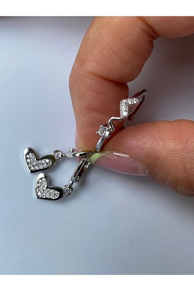 kurukafagift Earrings Ring Set Zircon Stone Silver Color