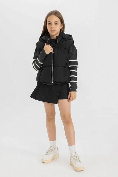 DeFacto Water Repellent Hooded Inflatable Vest for Girls C4971A824Au