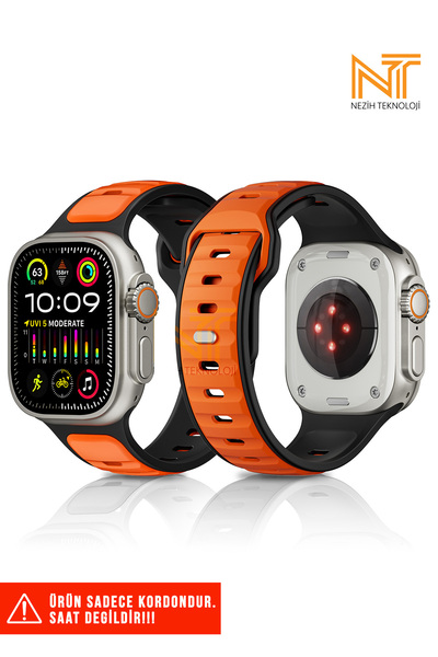 Nezih Case Watch 5/6/7/8/9/10/se/ultra/ultra2 44/45/49mm / Seri 10 46 / Seri 11 46mm Uyumlu Silikon Kordon