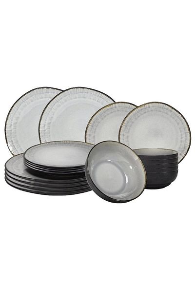 Tavola Plate set 18 pcs Kos black/gray