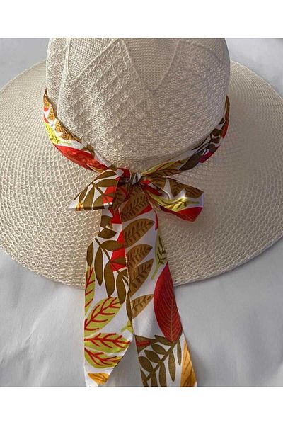Dilara Straw Patterned Bow, Drawstring Foter Hat