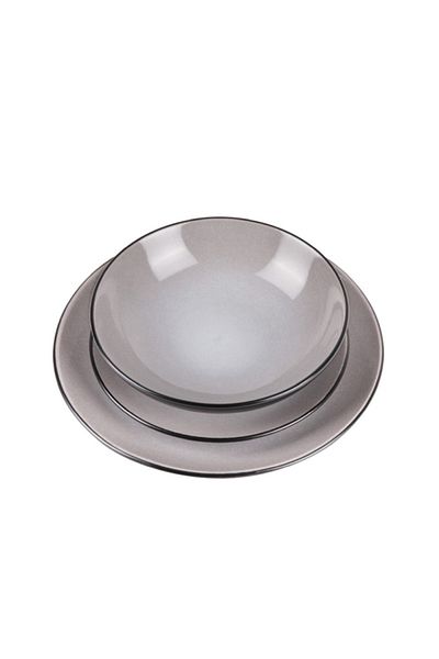Berlinger Plate set 18 pcs. Taupe Collection glossy