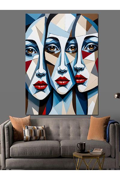 Tablomega Fațe și Emoții Abstracte Pânză Decorativă - Lemn MDF Pictură