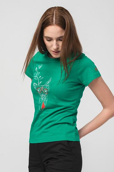 Pegas WOMEN'S DEER FAMILY T-SHIRT K GREEN-L