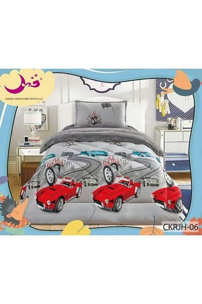 smart home Winter fluffy children's bed sheet, 3 pieces, two sides, velvet side and fur side, size 170x220 cm