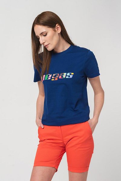 Pegas T-shirts WOMEN'S MULTICOLOR LOGO T-SHIRT ROYAL BLUE