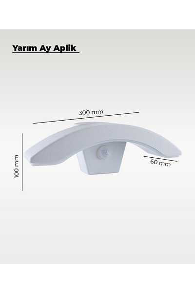 AC AYDINLATMA White Sensor Led Half Moon Sconce 3200K (Yellow Light)