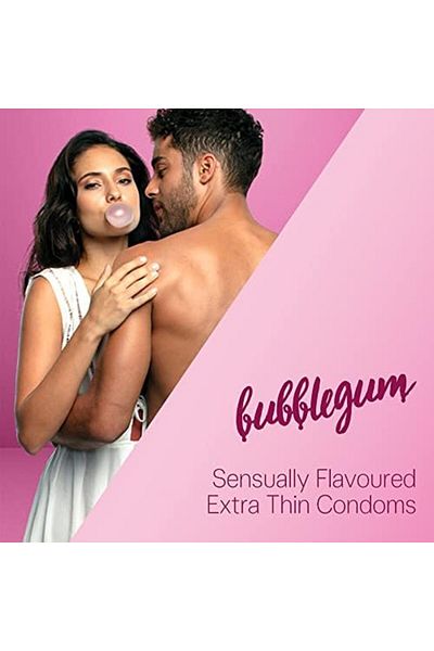 Durex Extra Thin Bubblegum Flavoured Condoms for Men-10s (Pack of 3)