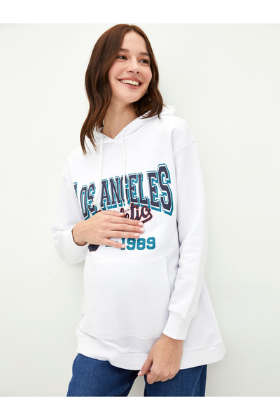 LC Waikiki Printed Long-Sleeve Maternity Hoodie