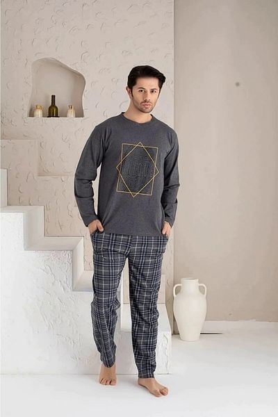 SuFd E Ticaret Cotton Printed Seasonal Cepsi̇z Pajamas Set Long Sleeve