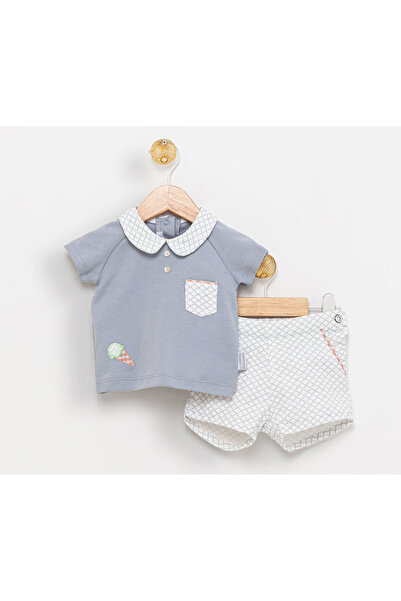 Butik Baby Polo Neck Snap Tshirt Shorts Set