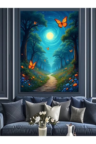 Tablomega Calea Pădurii la Lumina Lunii Pânză Decorativă - Lemn MDF