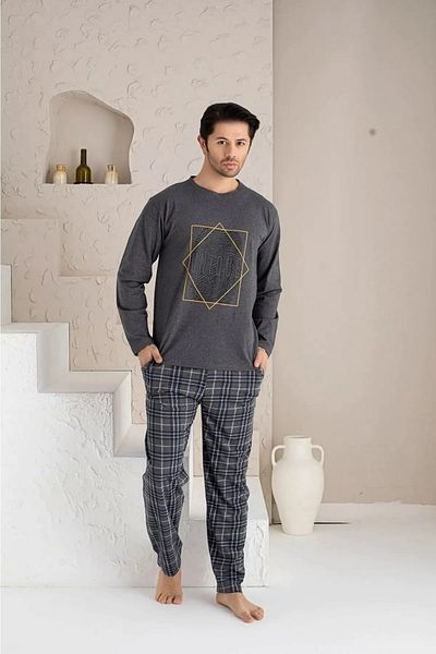 SuFd E Ticaret Cotton Printed Seasonal Cepsi̇z Pajamas Set Long Sleeve