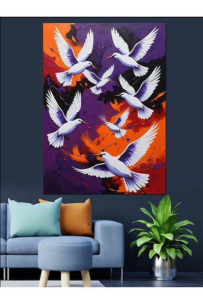 Tablomega Pigeonii Pacei Zboară Pânză Decorativă - Lemn MDF