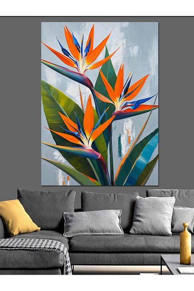 Tablomega Pânză decorativă Floarea Pasărelor Paradisului - Lemn MDF