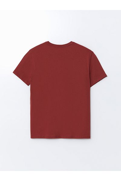LC Waikiki Męski T-shirt z czesanej bawełny z okrągłym dekoltem i nadrukiem