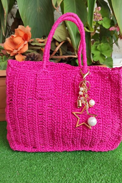 EN HOME STYLE Handmade Fuşya El Çantası