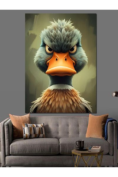 Tablomega Angry Duck Portrait Διακοσμητικός Καμβάς - Ξύλινος Πίνακας MDF