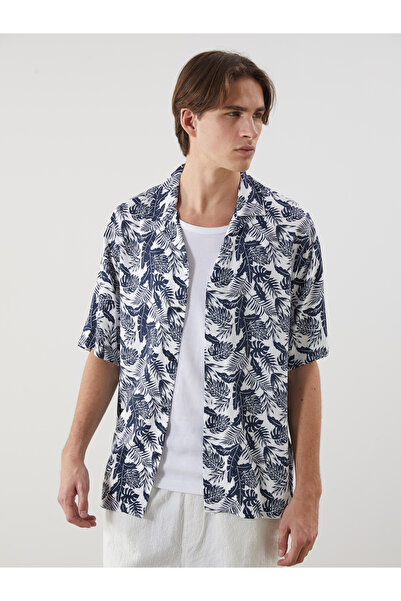 LC Waikiki Regular Fit Short Sleeve Patterned Viscose Men's Shirt