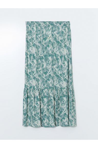 LC Waikiki Patterned A-Line Skirt with Elastic Waist