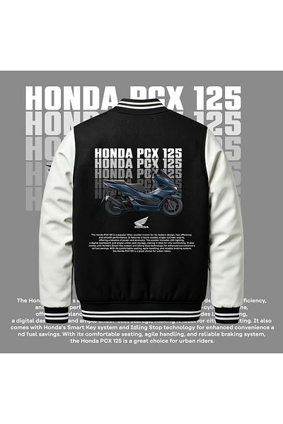 Edizen Honda PCX 125 Unifitless Bomber Arm σασί Unisex Oversize 100% βαμβάκι