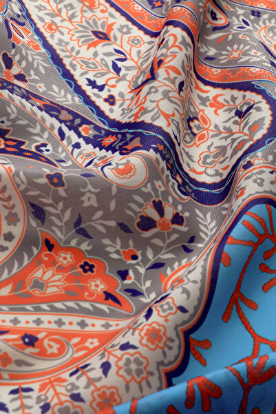 Bursa İpek Gray Paisley Pattern Soft Shawl