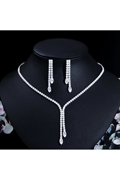 Mihra Aksesuar مجموعة أقراط قلادة