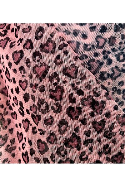 podyum baskı Exclusive Design Heart Leopard Piece Fabric 145X100 cm Suitable for Sewing Dress and Home Textile
