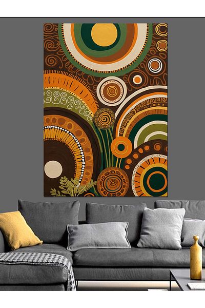 Tablomega Pânză decorativă cu model abstract retro - pictură din lemn MDF