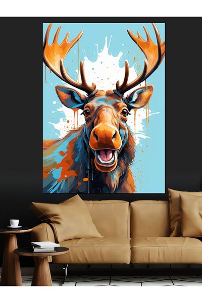 Tablomega Pânză decorativă Smile Deer Look - Lemn MDF